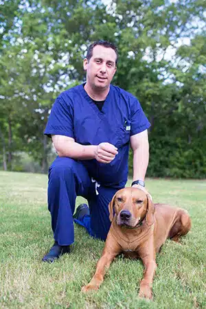 Dr Matthew Kaplen with Dog